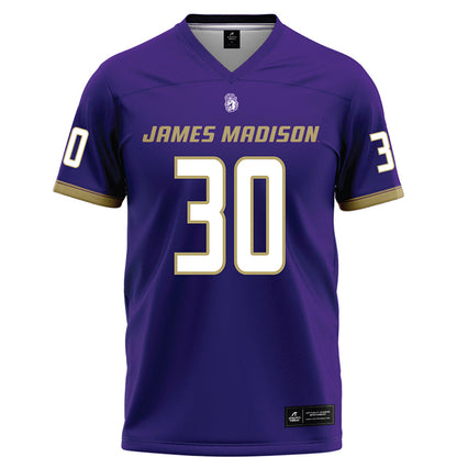 JMU - NCAA Football : Dkwan Thomas - Purple Football Jersey-0