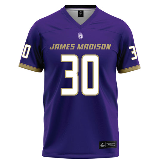 JMU - NCAA Football : Dkwan Thomas - Purple Football Jersey-0