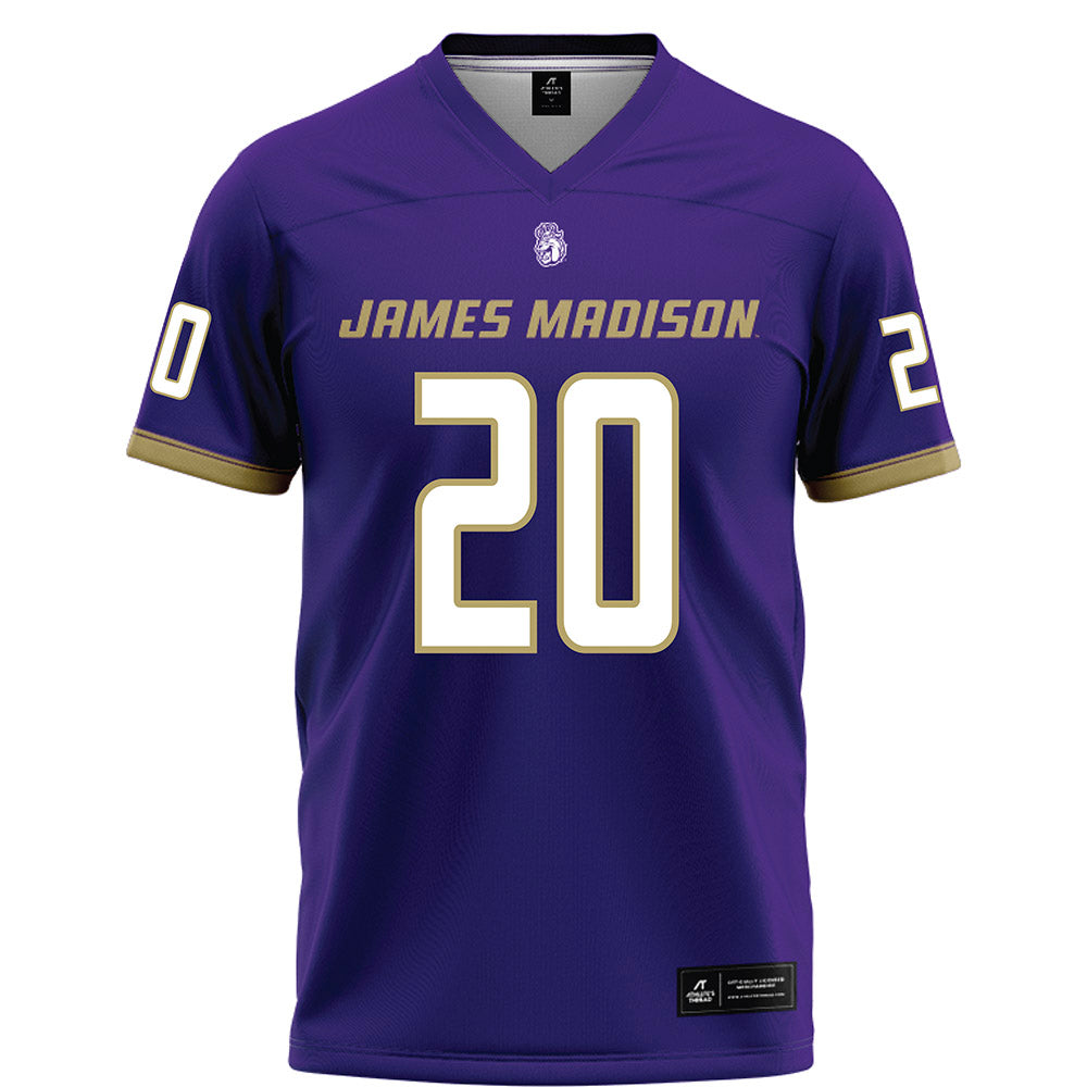 JMU - NCAA Football : Malachi Fannin-Render - Purple Football Jersey-0