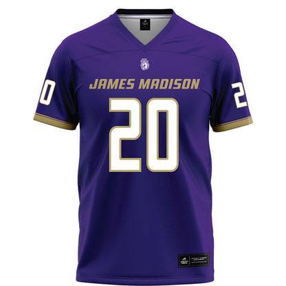 JMU - NCAA Football : Malachi Fannin-Render - Purple Football Jersey-0