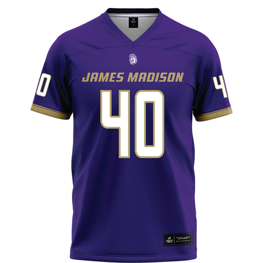 JMU - NCAA Football : Josiah Perry - Purple Football Jersey-0