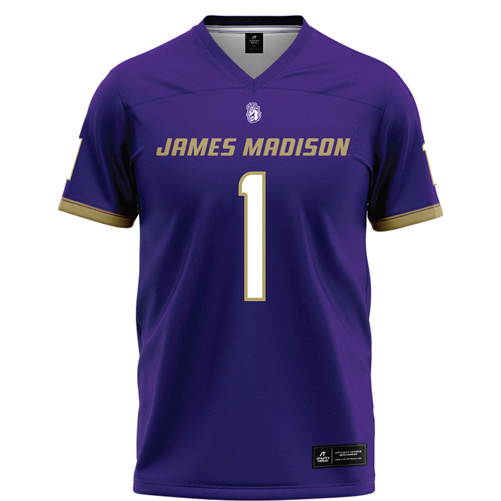 JMU - NCAA Football : Damier Minkah - Purple Football Jersey-0