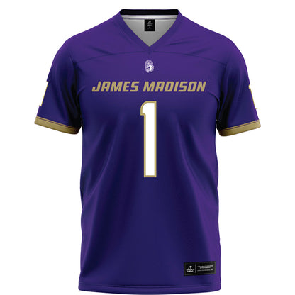 JMU - NCAA Football : Damier Minkah - Purple Football Jersey-0