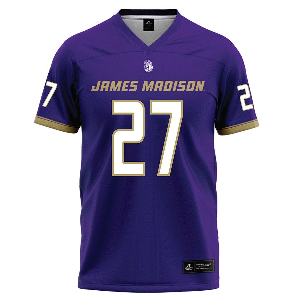 JMU - NCAA Football : Josiah Perry - Purple Football Jersey-0