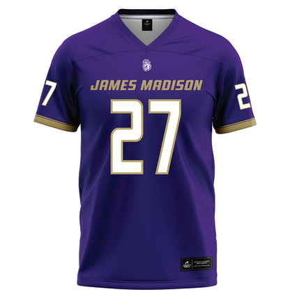 JMU - NCAA Football : Josiah Perry - Purple Football Jersey-0