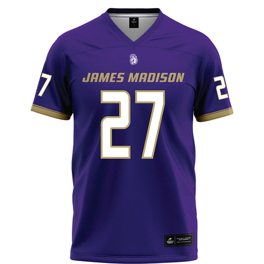 JMU - NCAA Football : Josiah Perry - Purple Football Jersey-0