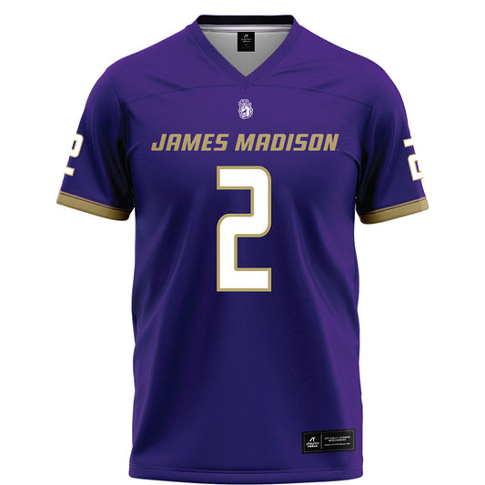 JMU - NCAA Football : Nakian Jackson - Purple Football Jersey-0