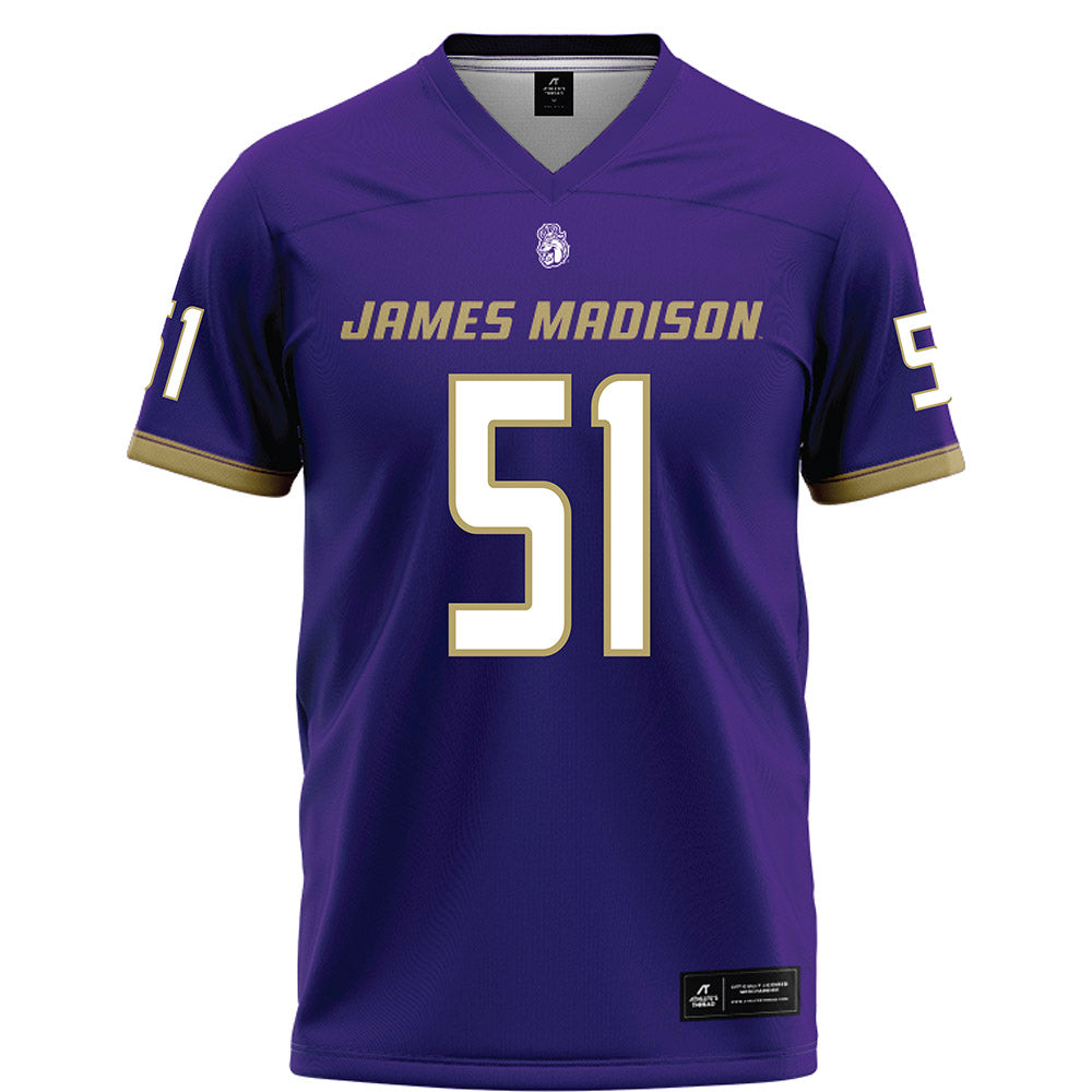 JMU - NCAA Football : Christopher Bispham - Purple Football Jersey-0