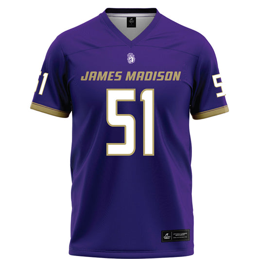 JMU - NCAA Football : Christopher Bispham - Purple Football Jersey-0