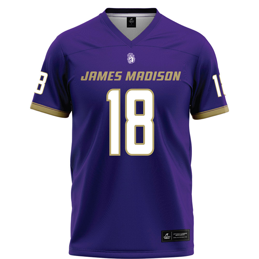JMU - NCAA Football : Jase Rhodes - Purple Football Jersey-0