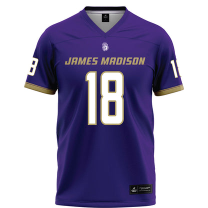 JMU - NCAA Football : Jase Rhodes - Purple Football Jersey-0
