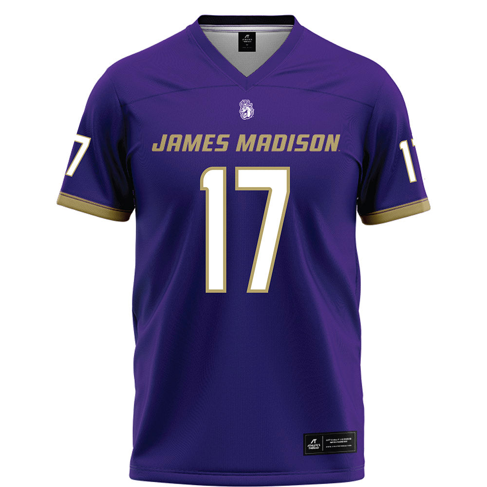 JMU - NCAA Football : Gannon Weathersby - Purple Football Jersey-0