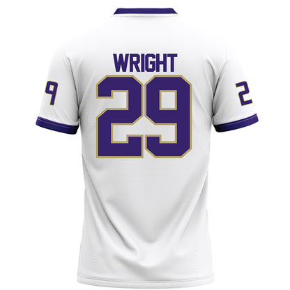 JMU - NCAA Football : KJ Wright - White Football Jersey-1