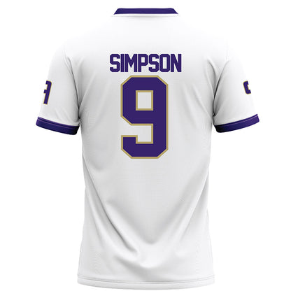 JMU - NCAA Football : Keitrone Simpson - White Football Jersey-1
