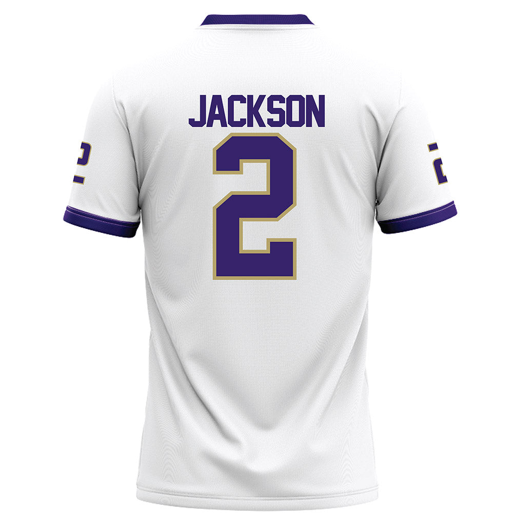 JMU - NCAA Football : Nakian Jackson - White Football Jersey-1