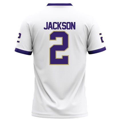 JMU - NCAA Football : Nakian Jackson - White Football Jersey-1