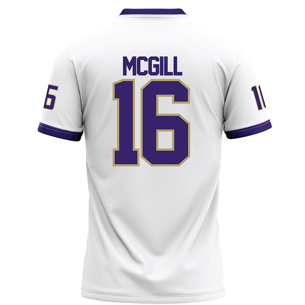 JMU - NCAA Football : TJ McGill - White Football Jersey-1
