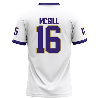 JMU - NCAA Football : TJ McGill - White Football Jersey-1