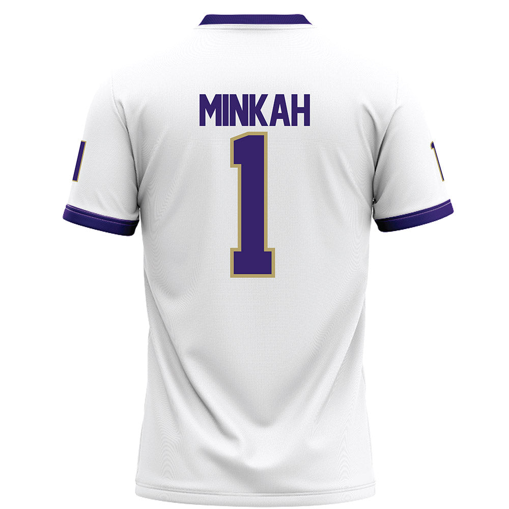 JMU - NCAA Football : Damier Minkah - White Football Jersey-1