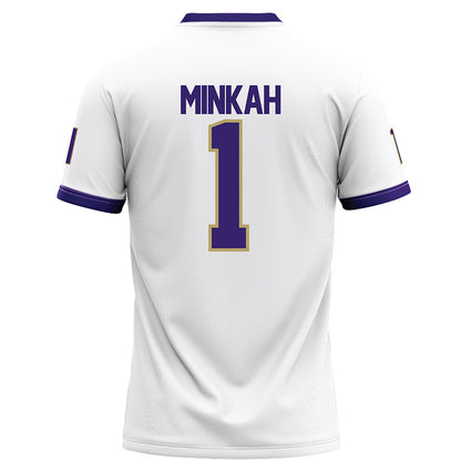JMU - NCAA Football : Damier Minkah - White Football Jersey-1