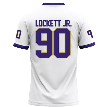 JMU - NCAA Football : Terry Lockett Jr. - White Football Jersey-1