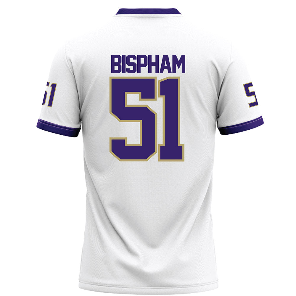 JMU - NCAA Football : Christopher Bispham - White Football Jersey-1
