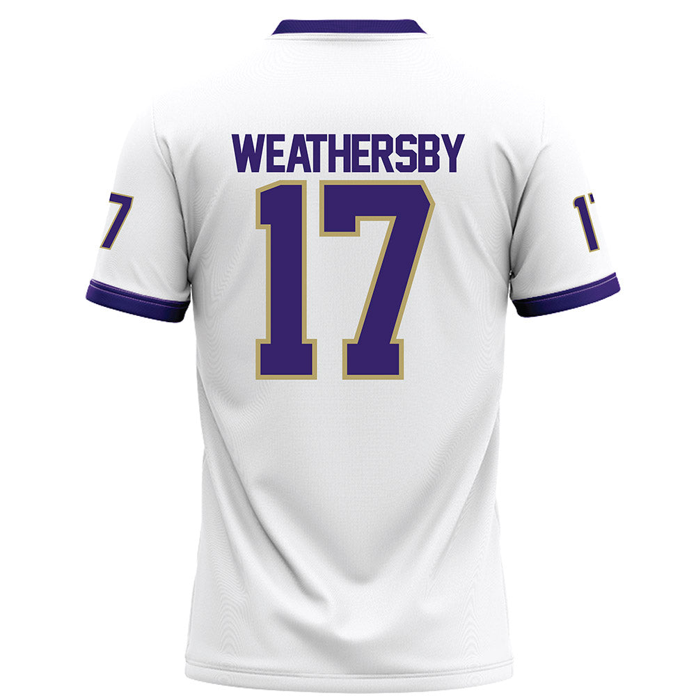 JMU - NCAA Football : Gannon Weathersby - White Football Jersey-1