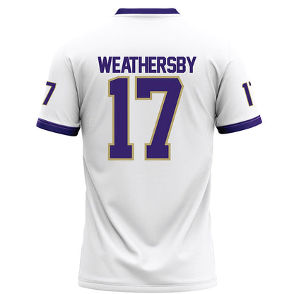 JMU - NCAA Football : Gannon Weathersby - White Football Jersey-1