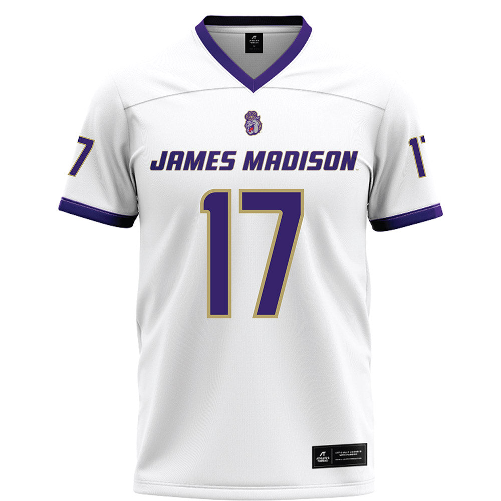 JMU - NCAA Football : Gannon Weathersby - White Football Jersey-0