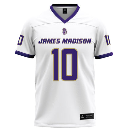 JMU - NCAA Football : Braeden Wisloski - White Football Jersey-0