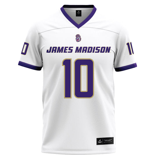 JMU - NCAA Football : Braeden Wisloski - White Football Jersey-0