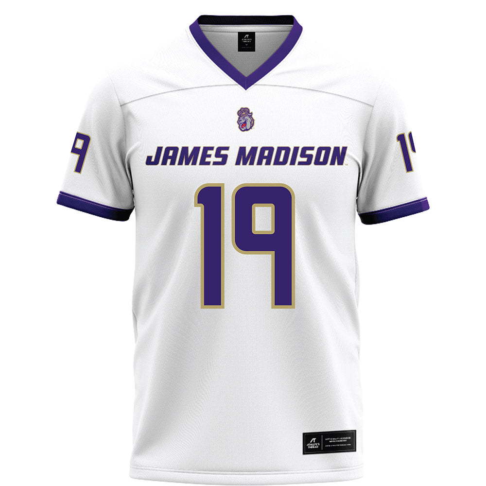 JMU - NCAA Football : Micah Matthews - White Football Jersey-0