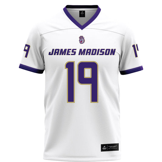 JMU - NCAA Football : Micah Matthews - White Football Jersey-0