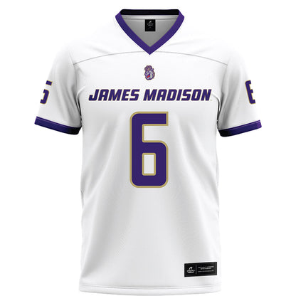 JMU - NCAA Football : DJ Kelly - White Football Jersey-0