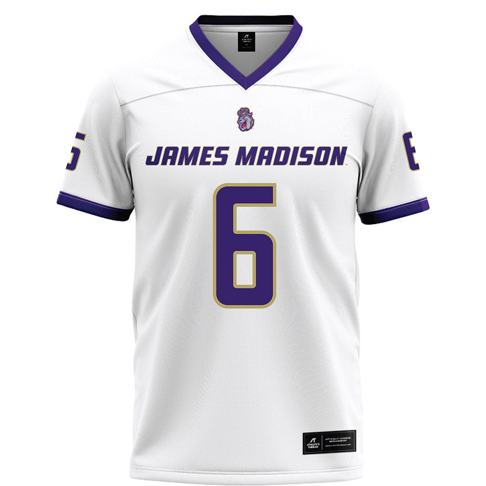 JMU - NCAA Football : George Pettaway - White Football Jersey-0