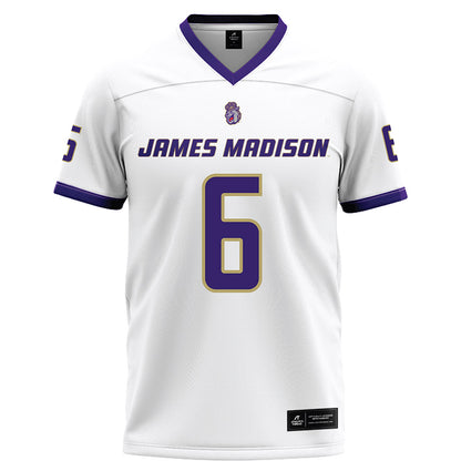 JMU - NCAA Football : George Pettaway - White Football Jersey-0