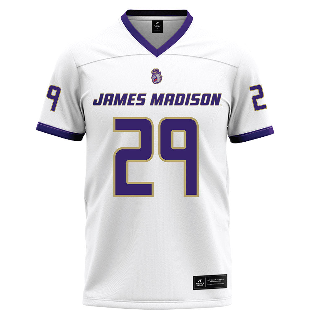 JMU - NCAA Football : KJ Wright - White Football Jersey-0
