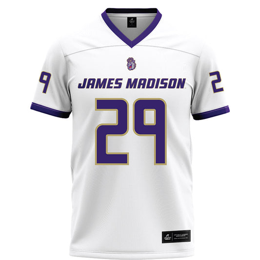 JMU - NCAA Football : KJ Wright - White Football Jersey-0