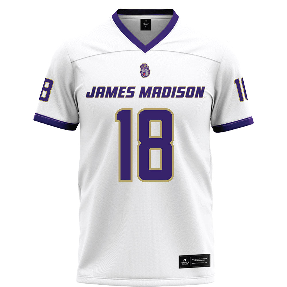 JMU - NCAA Football : Jase Rhodes - White Football Jersey-0