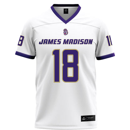 JMU - NCAA Football : Jase Rhodes - White Football Jersey-0