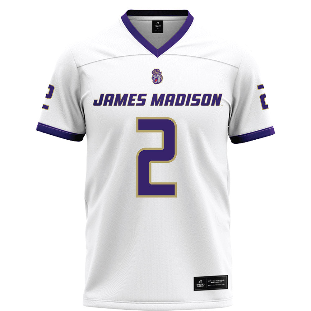 JMU - NCAA Football : Nakian Jackson - White Football Jersey-0