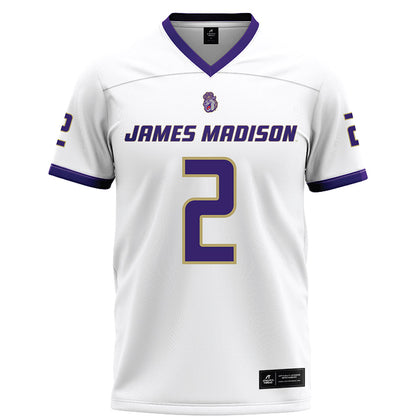 JMU - NCAA Football : Nakian Jackson - White Football Jersey-0