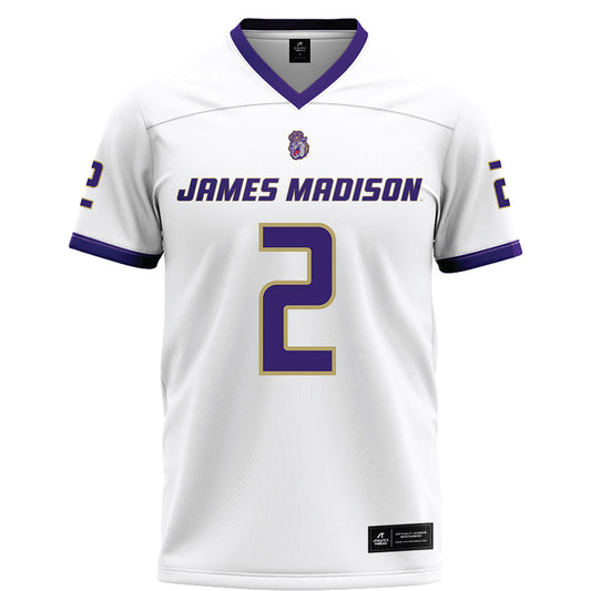 JMU - NCAA Football : Nakian Jackson - White Football Jersey-0