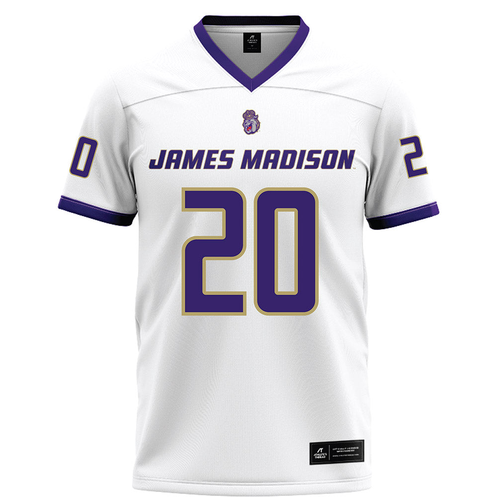 JMU - NCAA Football : Malachi Fannin-Render - White Football Jersey-0