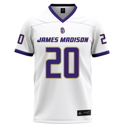 JMU - NCAA Football : Malachi Fannin-Render - White Football Jersey-0