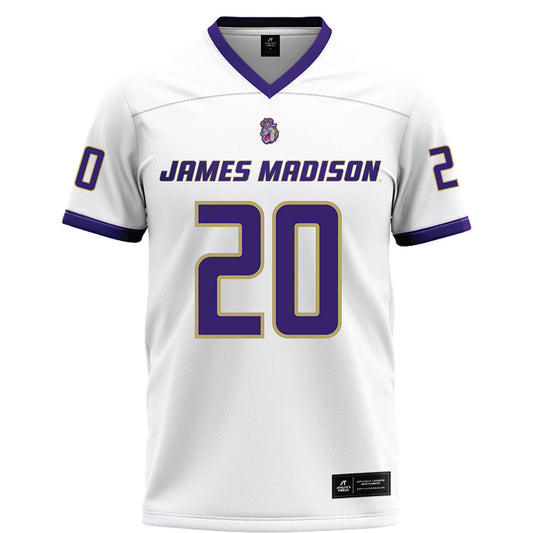 JMU - NCAA Football : Malachi Fannin-Render - White Football Jersey-0