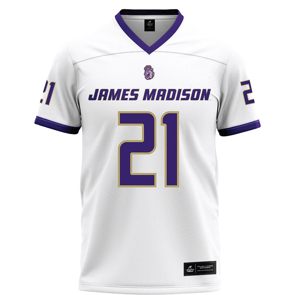 JMU - NCAA Football : Jackson McCarter - White Football Jersey-0