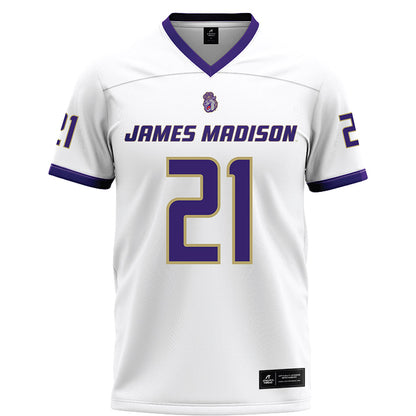 JMU - NCAA Football : Jackson McCarter - White Football Jersey-0