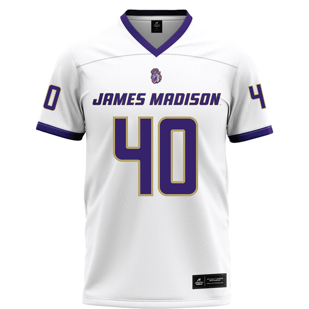JMU - NCAA Football : Zion Hudson - White Football Jersey-0