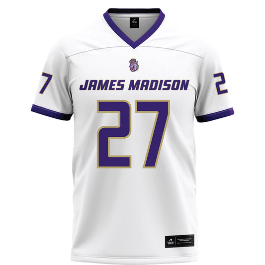 JMU - NCAA Football : Josiah Perry - White Football Jersey-0